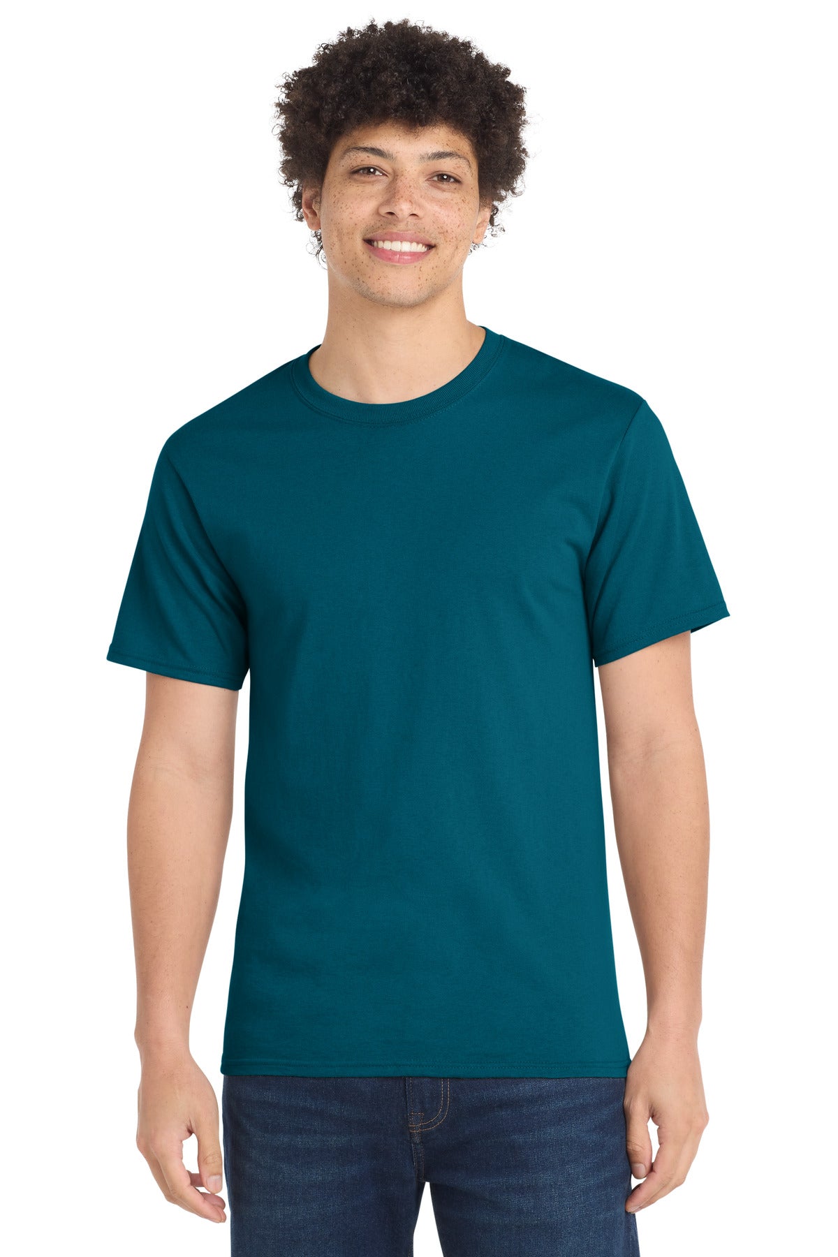 Custom Embroidered Port & Co T-Shirts  in Teal