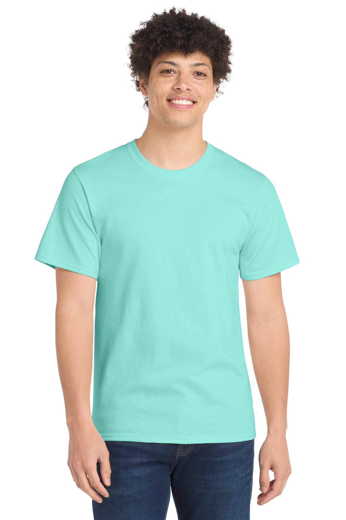 Custom Embroidered Port & Co T-Shirts  in True Celadon