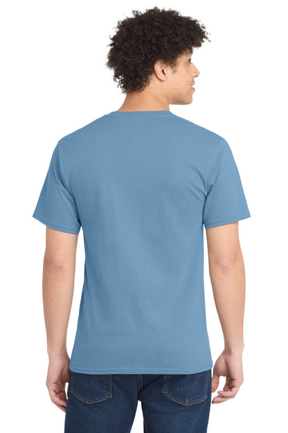 Custom Embroidered Port & Co T-Shirts  in Tundra Blue