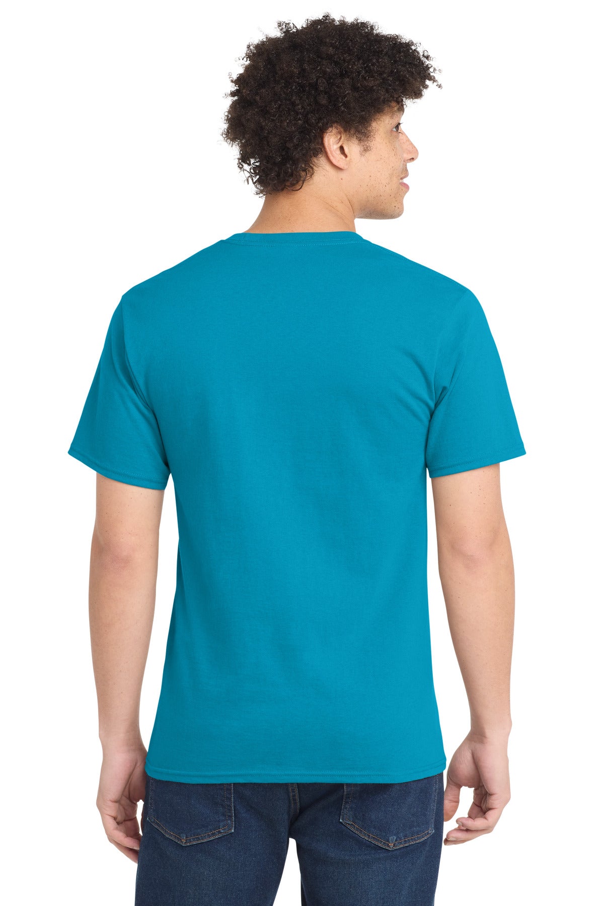 Custom Embroidered Port & Co T-Shirts  in Turquoise