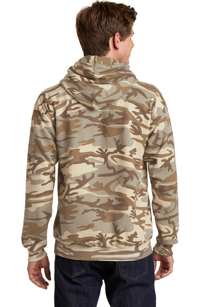 Custom Embroidered Port & Company Core Fleece Camo Pullover Hooded Sweatshirt. PC78HC,Desert Camo