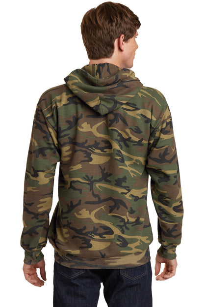 Custom Embroidered Port & Company Core Fleece Camo Pullover Hooded Sweatshirt. PC78HC,Military Camo