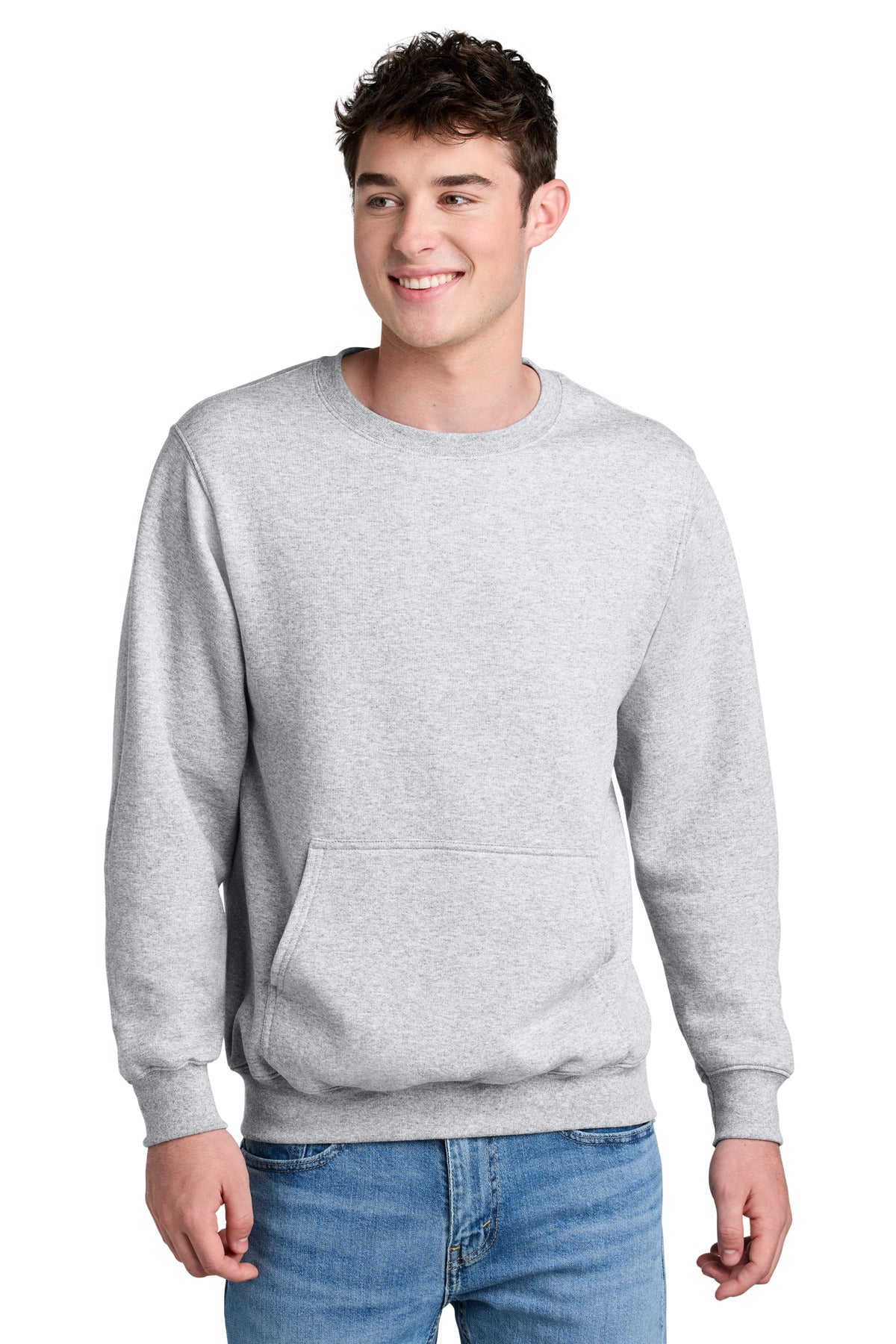Custom Embroidered Port & Co Sweatshirts in Ash