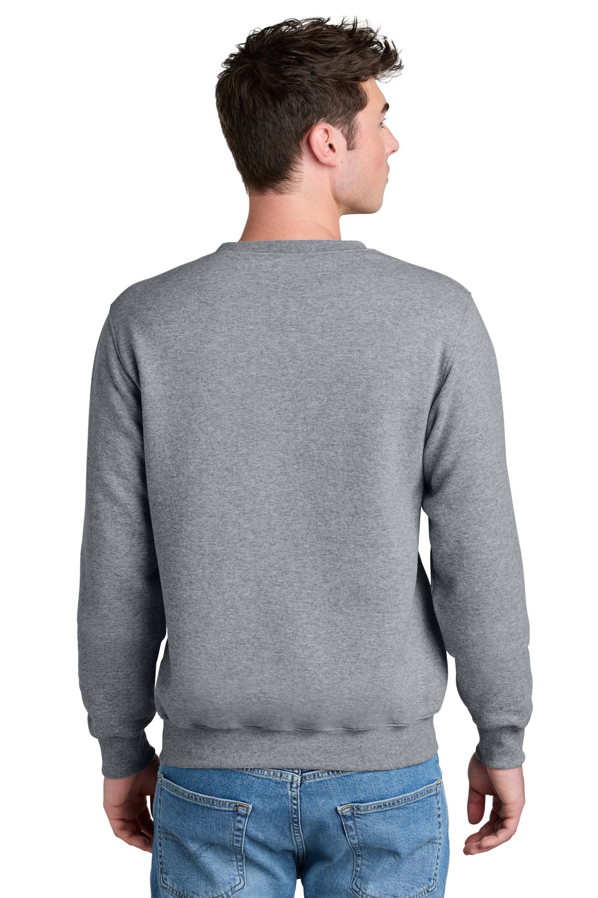 Custom Embroidered Port & Company Core Fleece Crewneck Pocket Sweatshirt PC78PKT,Athletic Heather
