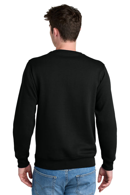 Custom Embroidered Port & Company Core Fleece Crewneck Pocket Sweatshirt PC78PKT,Jet Black