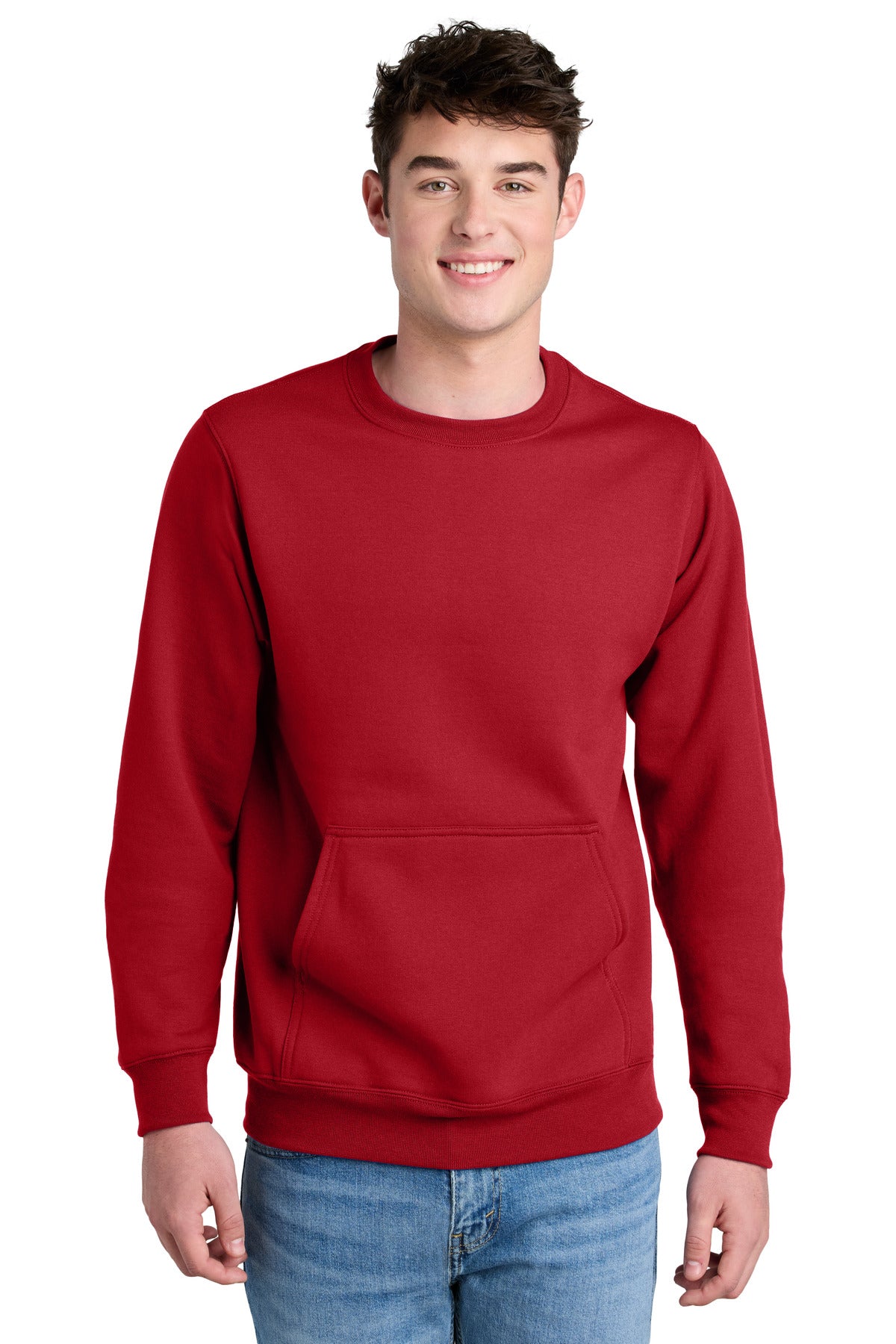 Custom Embroidered Port & Co Sweatshirts in Red