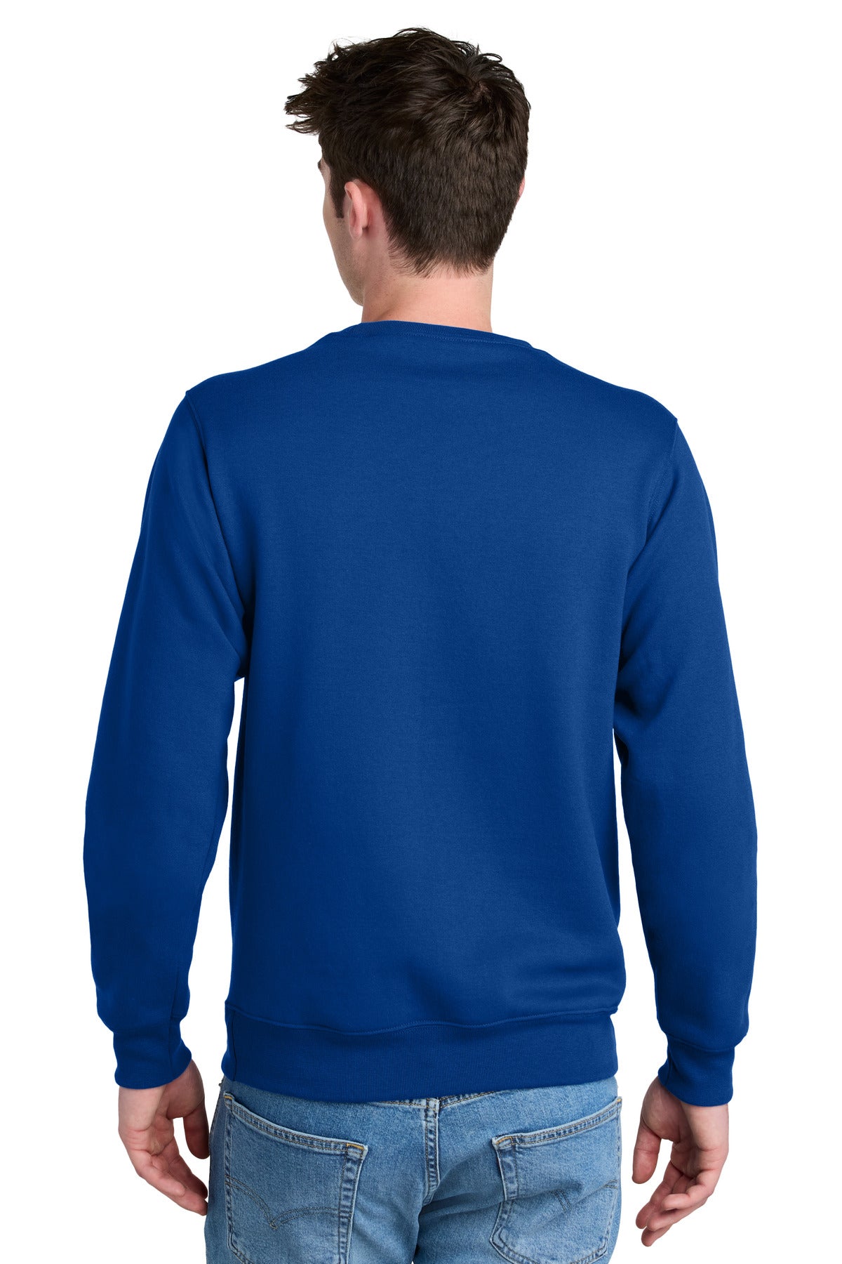 Custom Embroidered Port & Company Core Fleece Crewneck Pocket Sweatshirt PC78PKT,True Royal