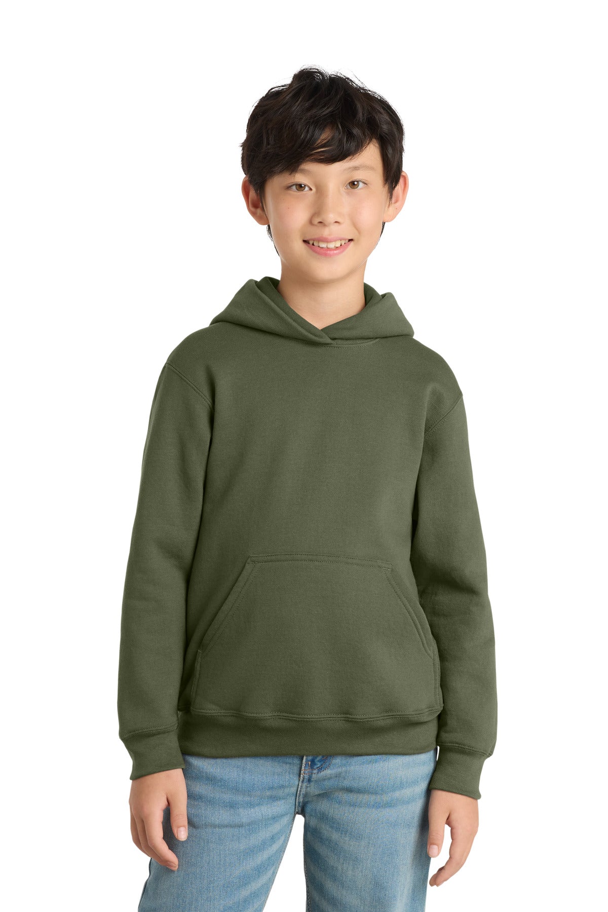 Custom Embroidered Port & Co Sweatshirts/Fleece in Olive Drab Green