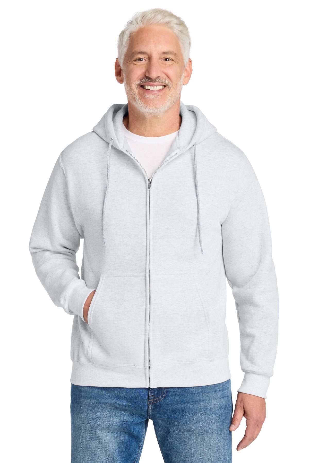 Custom Embroidered Port & Co Sweatshirts in Ash