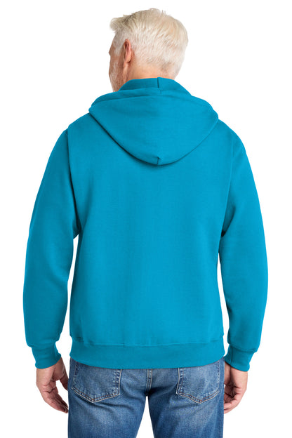 Custom Embroidered Port & Co Sweatshirts in Neon Blue