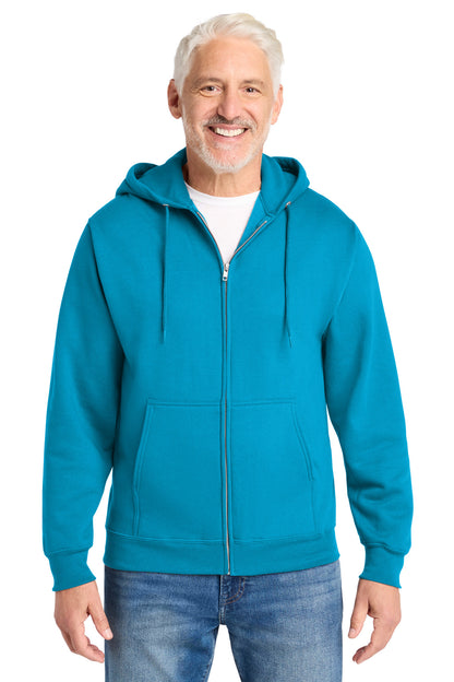 Custom Embroidered Port & Co Sweatshirts in Neon Blue