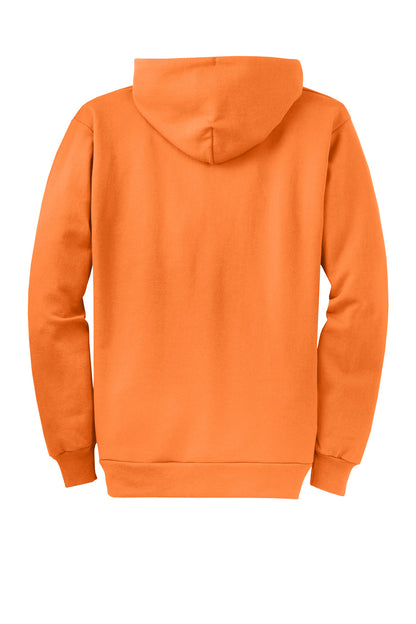 Custom Embroidered Port & Co Sweatshirts in Neon Orange