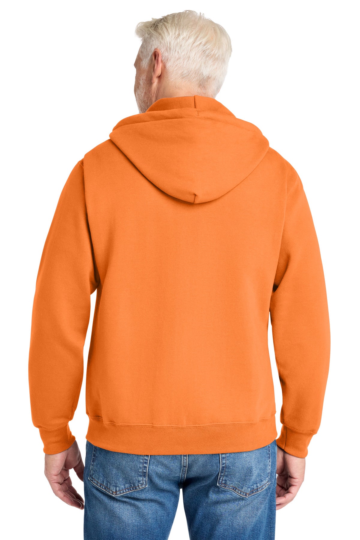 Custom Embroidered Port & Co Sweatshirts in Neon Orange