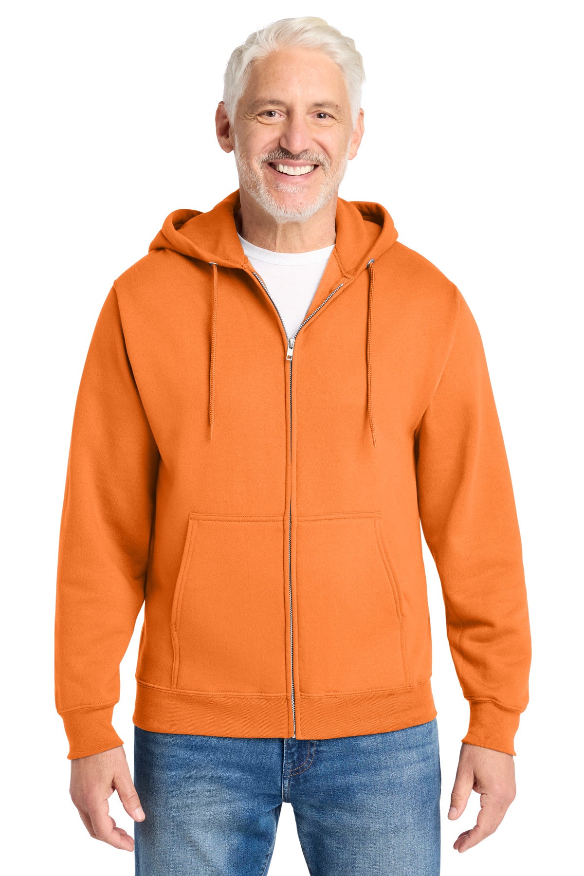 Custom Embroidered Port & Co Sweatshirts in Neon Orange