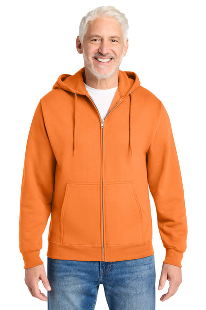 Custom Embroidered Port & Co Sweatshirts in Neon Orange