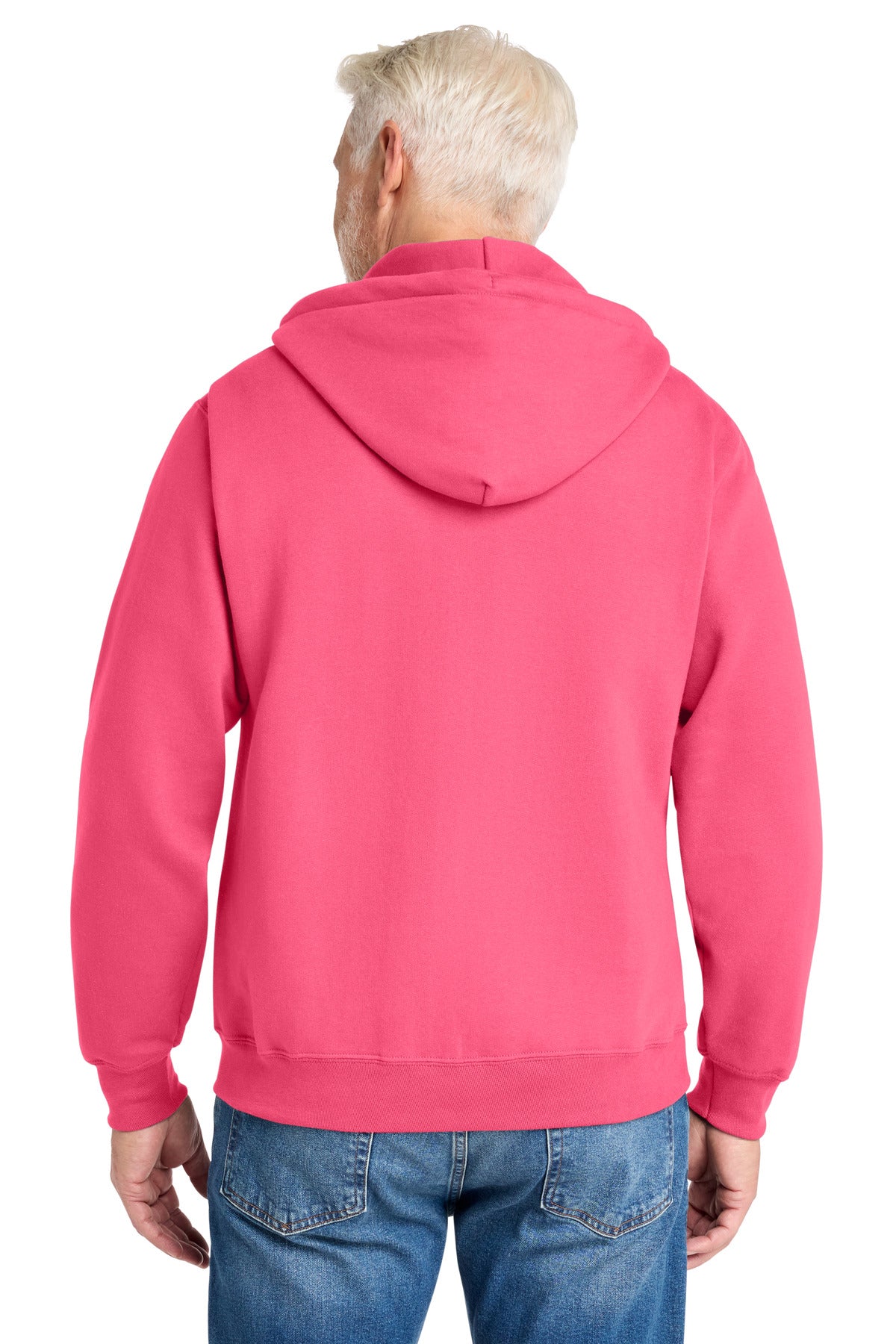 Custom Embroidered Port & Co Sweatshirts in Neon Pink