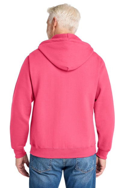 Custom Embroidered Port & Co Sweatshirts in Neon Pink