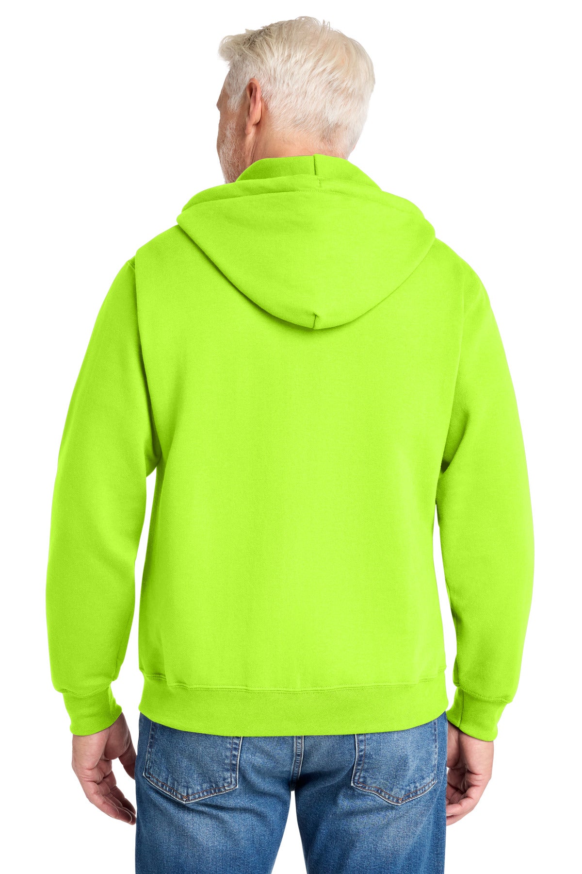 Custom Embroidered Port & Co Sweatshirts in Neon Yellow