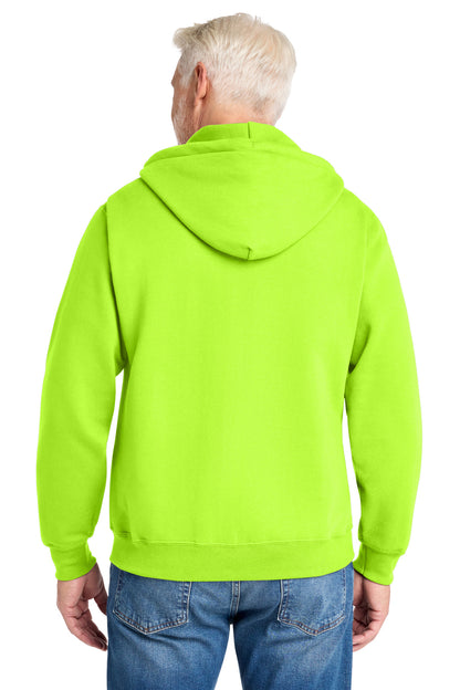 Custom Embroidered Port & Co Sweatshirts in Neon Yellow