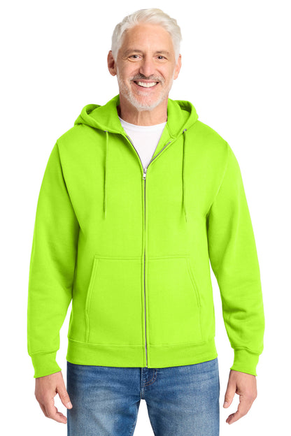 Custom Embroidered Port & Co Sweatshirts in Neon Yellow