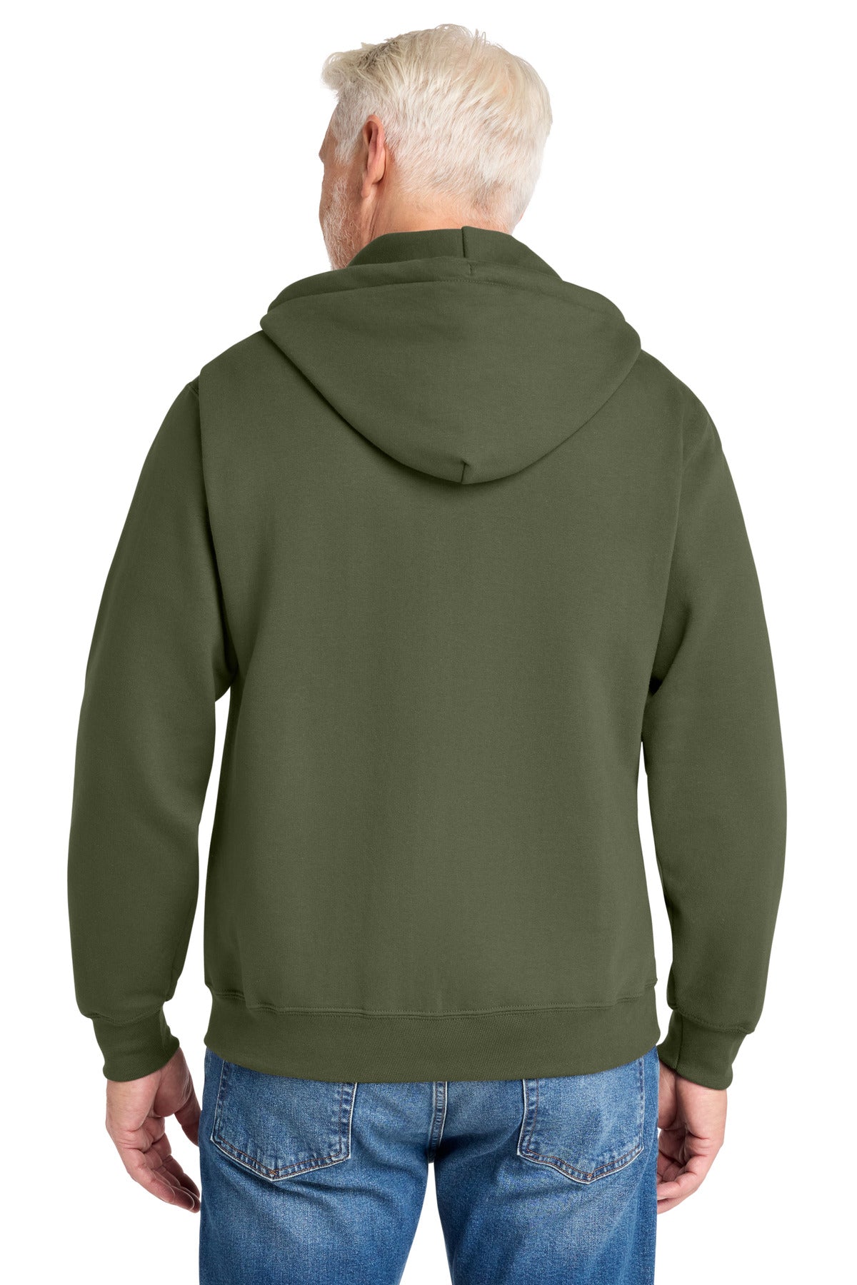 Custom Embroidered Port & Co Sweatshirts in Olive Drab Green