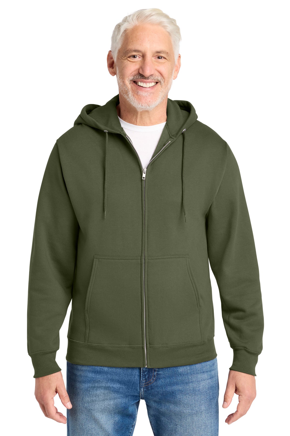 Custom Embroidered Port & Co Sweatshirts in Olive Drab Green