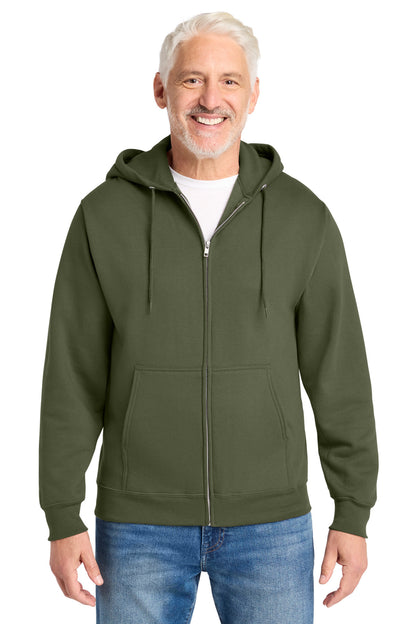 Custom Embroidered Port & Co Sweatshirts in Olive Drab Green