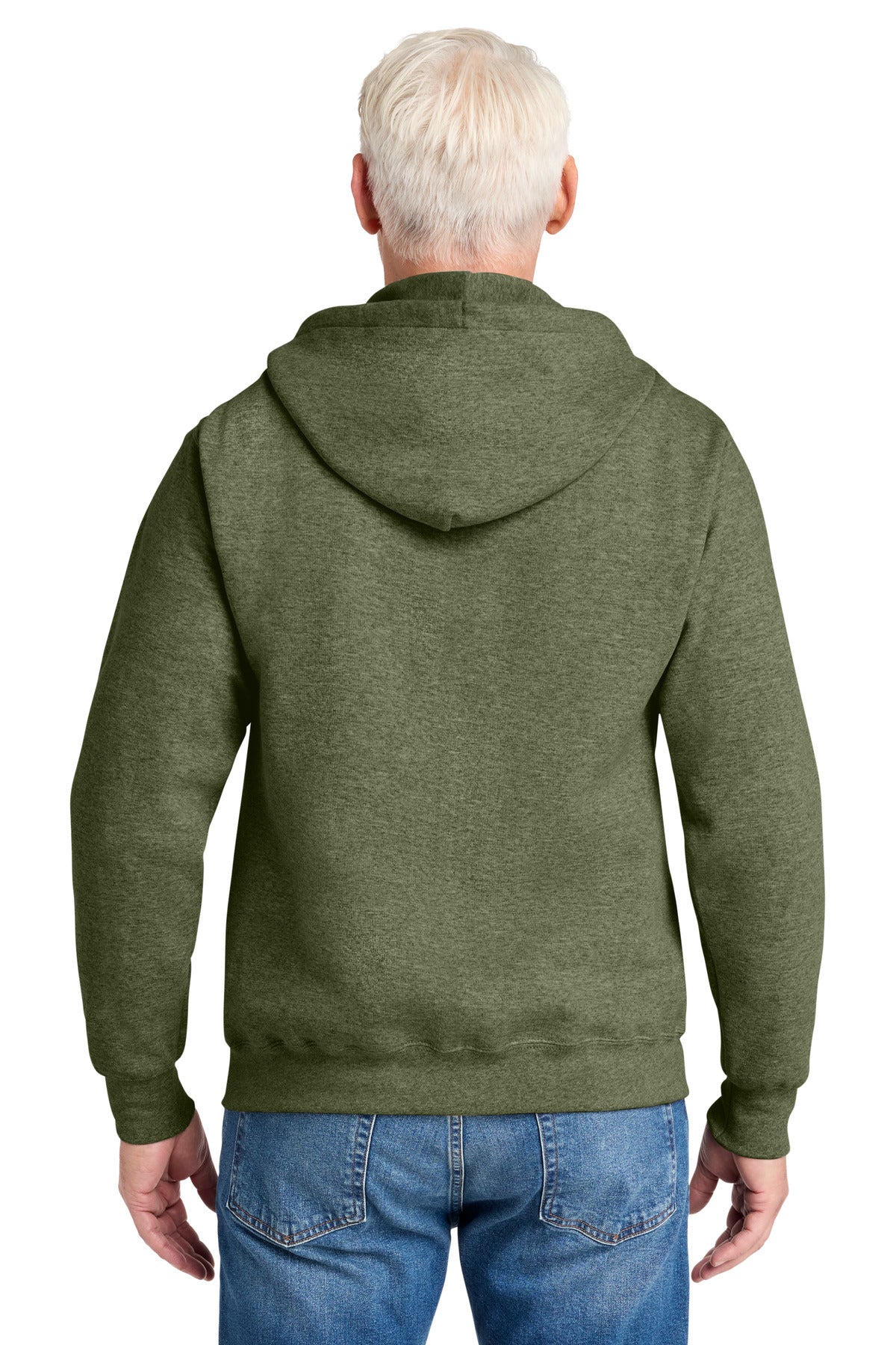 Custom Embroidered Port & Co Sweatshirts in Olive Drab Green Heather