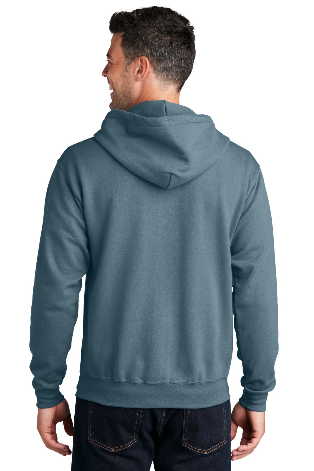 Custom Embroidered Port & Company - Core Fleece Full-Zip Hooded Sweatshirt. PC78ZH,Steel Blue
