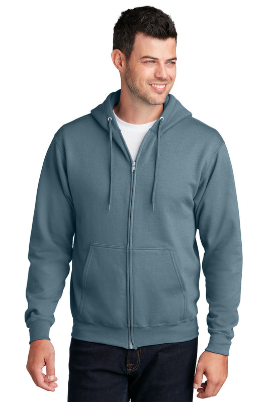 Port & Company - Core Fleece Full-Zip Hooded Sweatshirt. PC78ZH Steel Blue