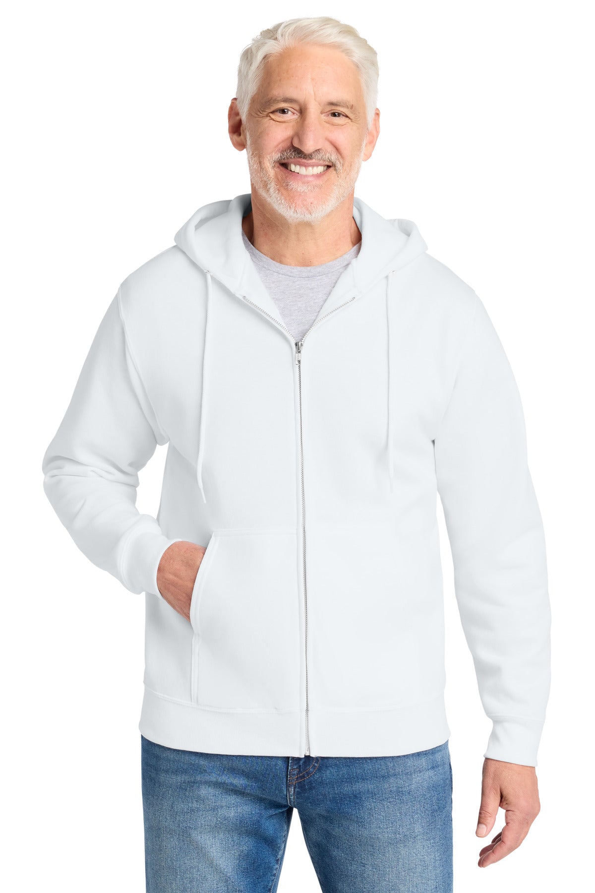 Custom Embroidered Port & Co Sweatshirts in White