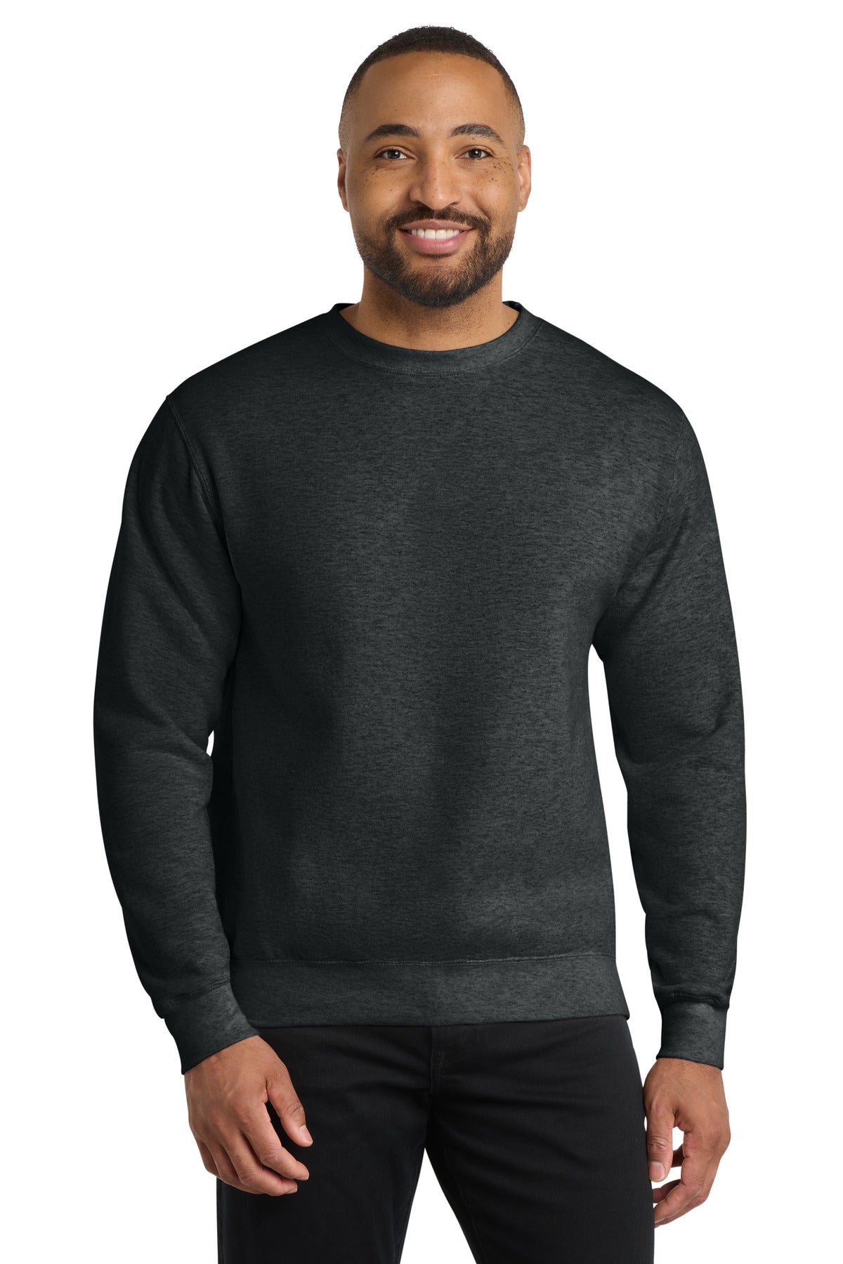 Custom Embroidered Port & Co Sweatshirts/Fleece in Black Heather