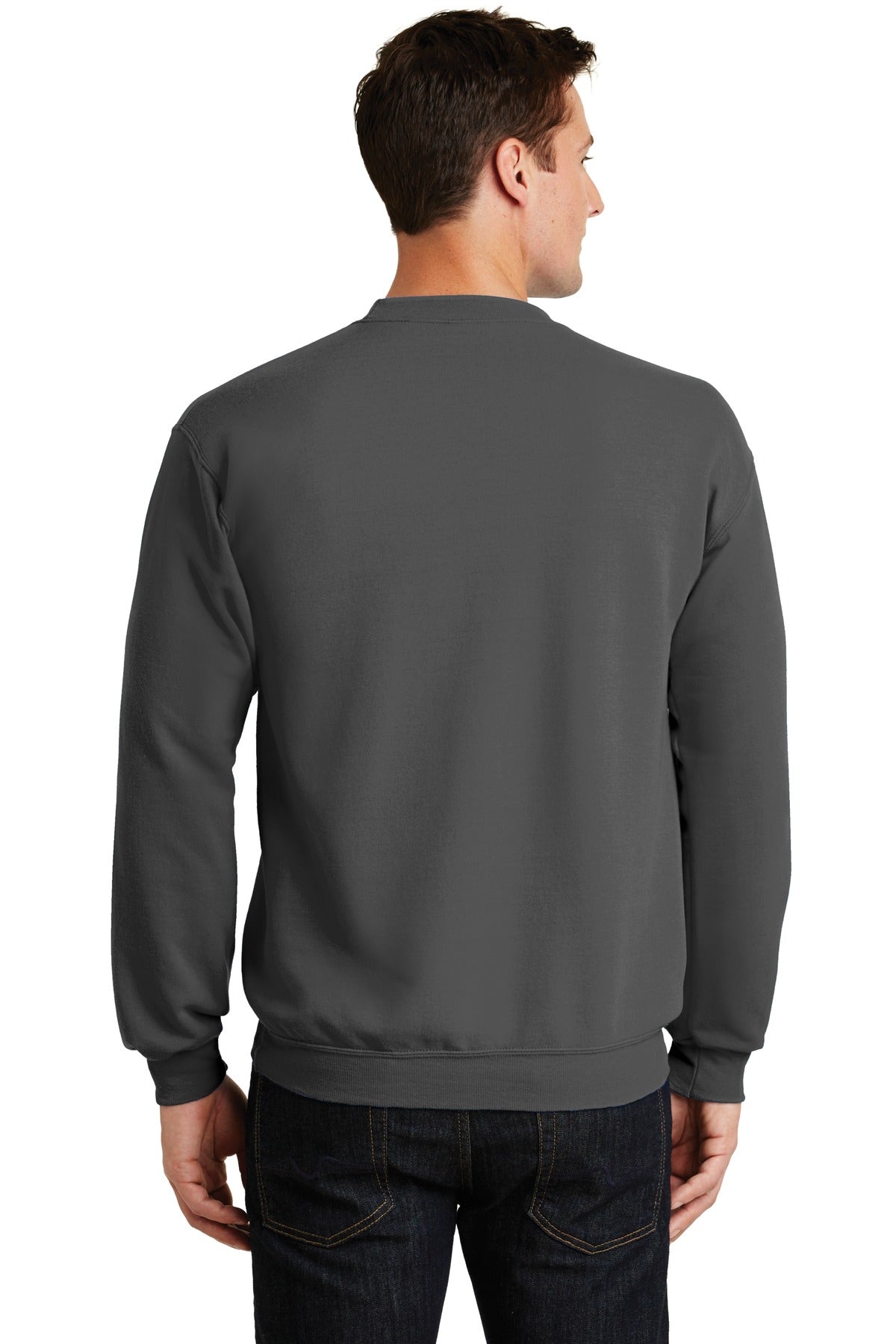 Custom Embroidered Port & Company - Core Fleece Crewneck Sweatshirt. PC78,Charcoal