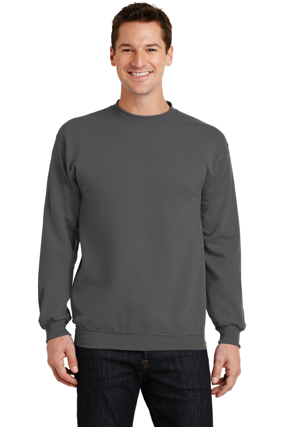 Port & Company - Core Fleece Crewneck Sweatshirt. PC78 Charcoal