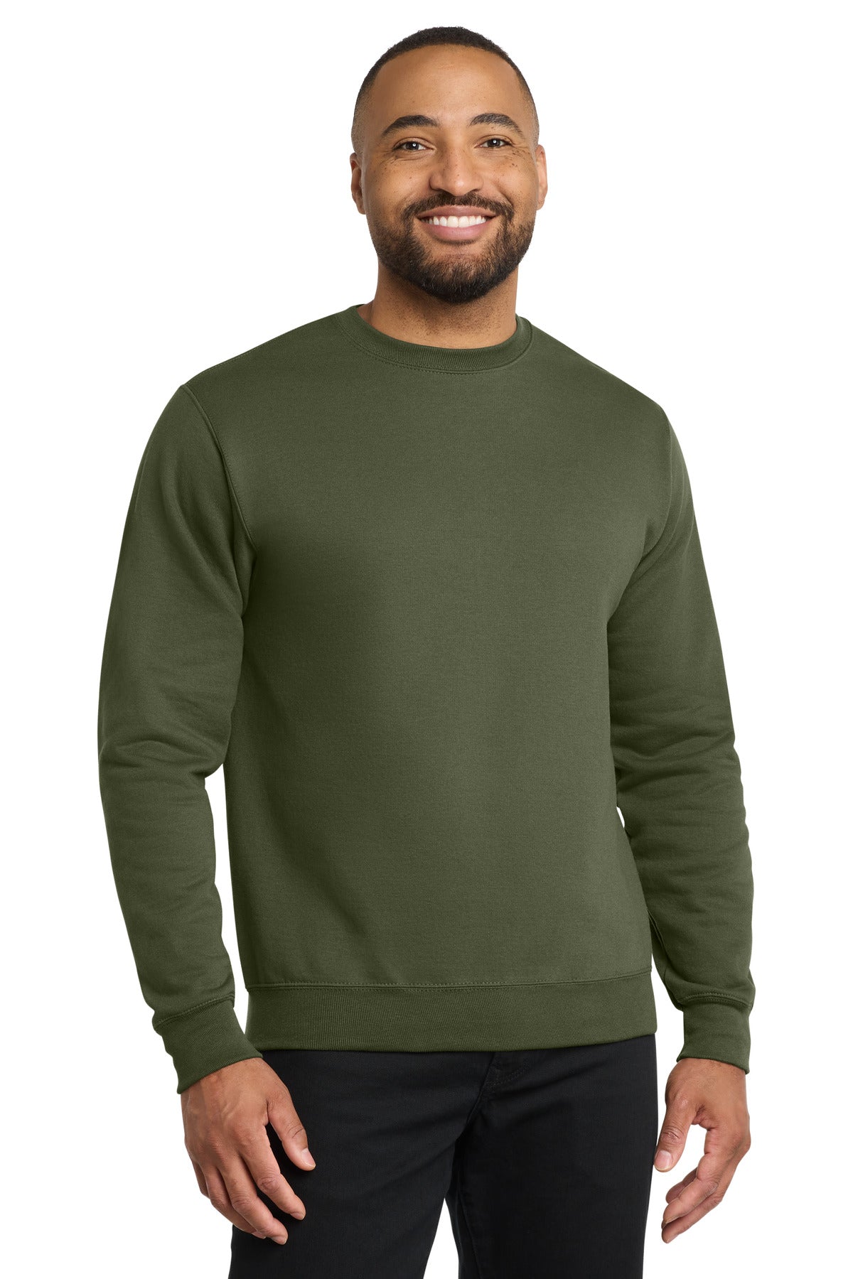Custom Embroidered Port & Co Sweatshirts/Fleece in Olive Drab Green