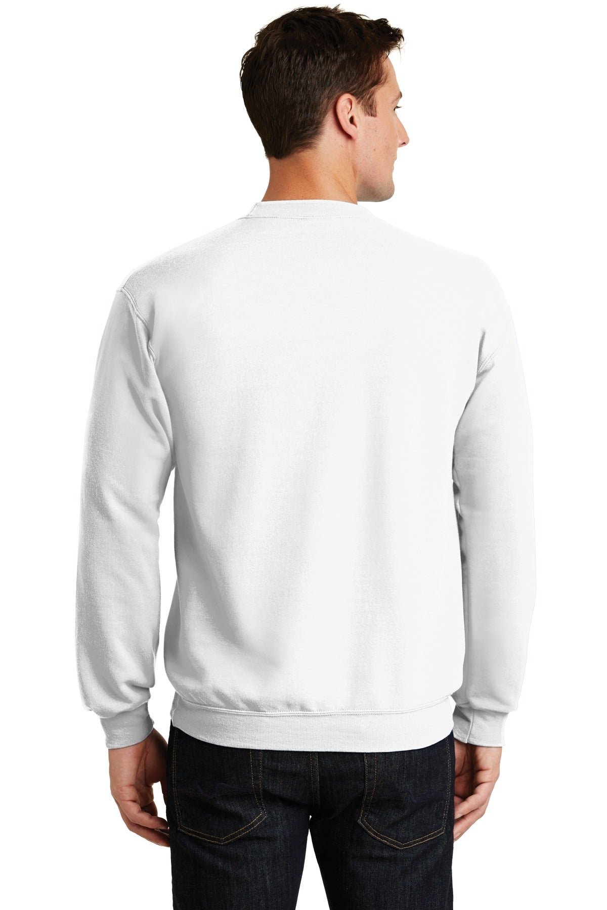 Custom Embroidered Port & Company - Core Fleece Crewneck Sweatshirt. PC78,White