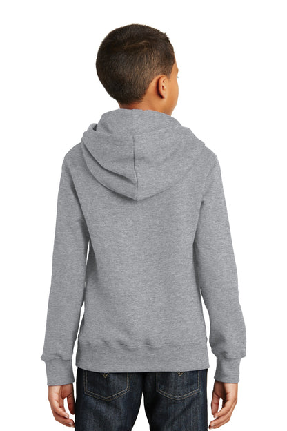 Custom Embroidered Port & Company Youth Fan Favorite Fleece Pullover Hooded Sweatshirt. PC850YH,Athletic Heather