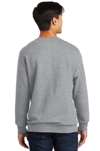 Custom Embroidered Port & Company Fan Favorite Fleece Crewneck Sweatshirt. PC850,Athletic Heather