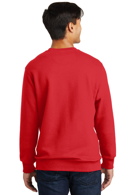 Custom Embroidered Port & Company Fan Favorite Fleece Crewneck Sweatshirt. PC850,Bright Red