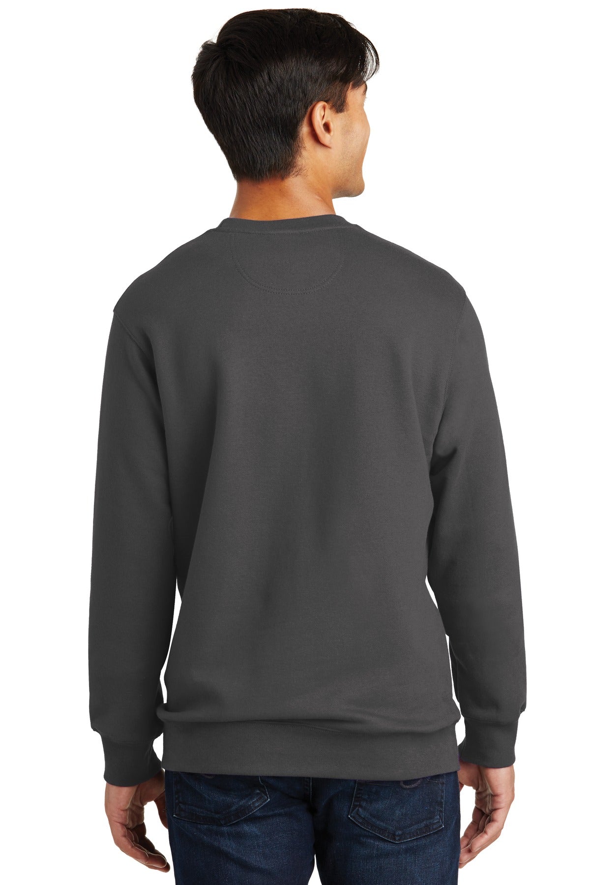 Custom Embroidered Port & Company Fan Favorite Fleece Crewneck Sweatshirt. PC850,Charcoal