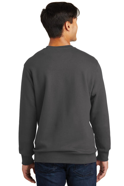 Custom Embroidered Port & Company Fan Favorite Fleece Crewneck Sweatshirt. PC850,Charcoal