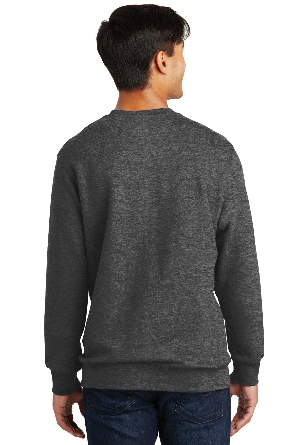 Custom Embroidered Port & Company Fan Favorite Fleece Crewneck Sweatshirt. PC850,Dark Heather Grey