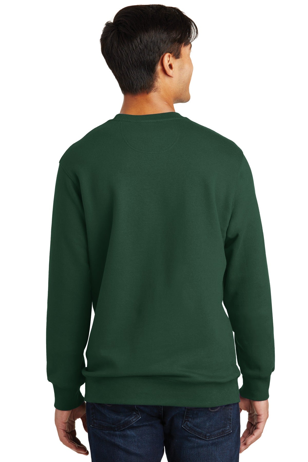 Custom Embroidered Port & Company Fan Favorite Fleece Crewneck Sweatshirt. PC850,Forest Green