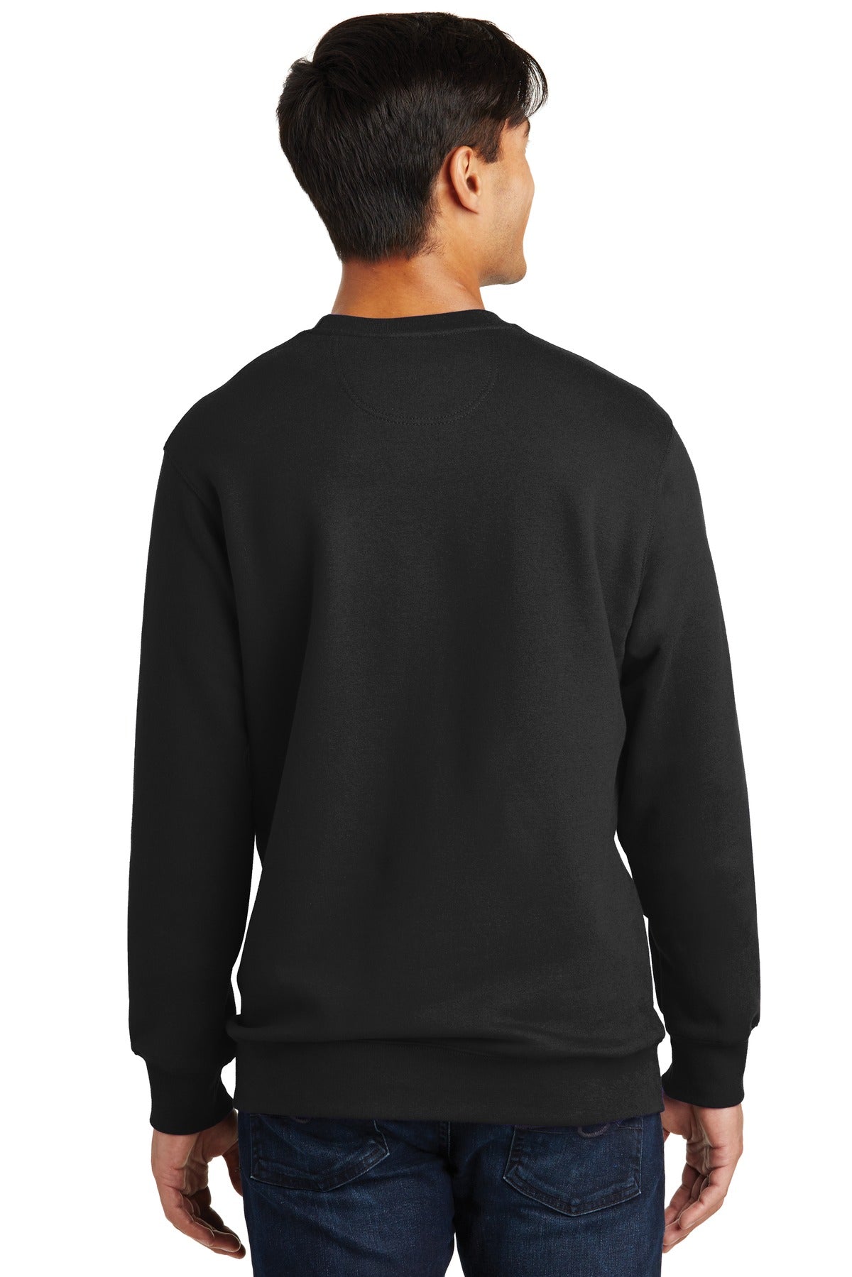 Custom Embroidered Port & Company Fan Favorite Fleece Crewneck Sweatshirt. PC850,Jet Black