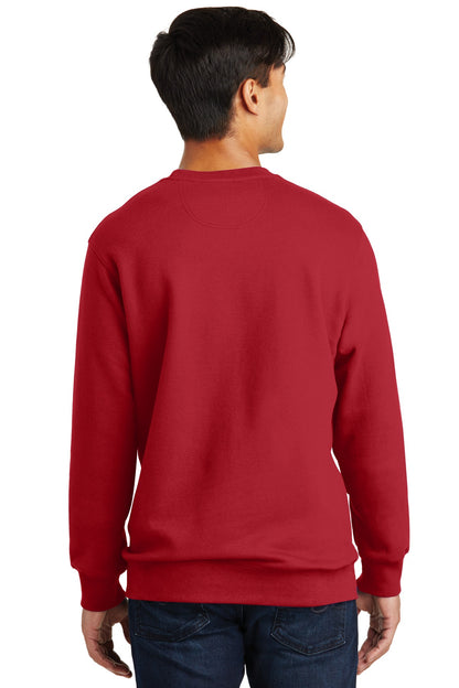 Custom Embroidered Port & Company Fan Favorite Fleece Crewneck Sweatshirt. PC850,Team Cardinal