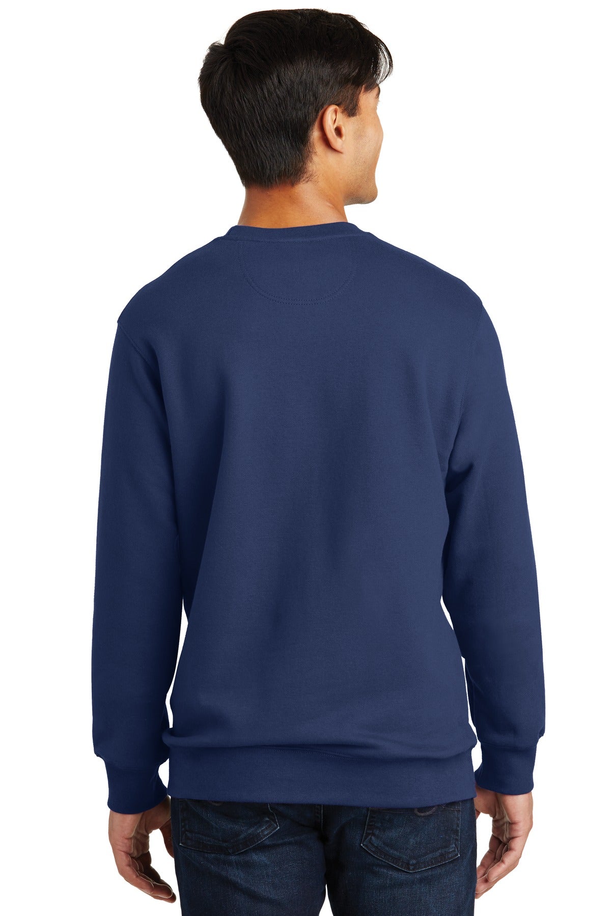 Custom Embroidered Port & Company Fan Favorite Fleece Crewneck Sweatshirt. PC850,Team Navy