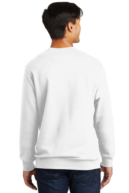 Custom Embroidered Port & Company Fan Favorite Fleece Crewneck Sweatshirt. PC850,White