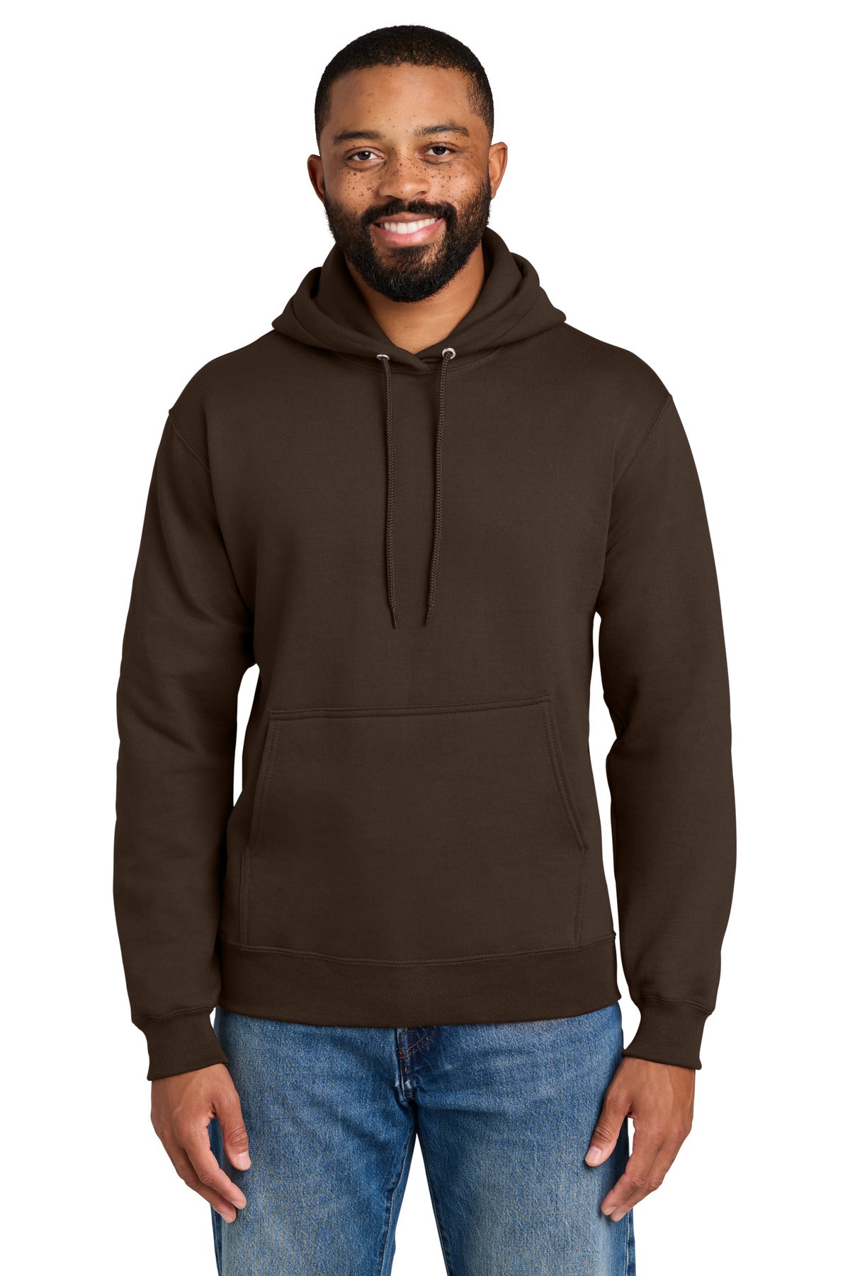 Custom Embroidered Port & Co Sweatshirts in Dark Chocolate Brown