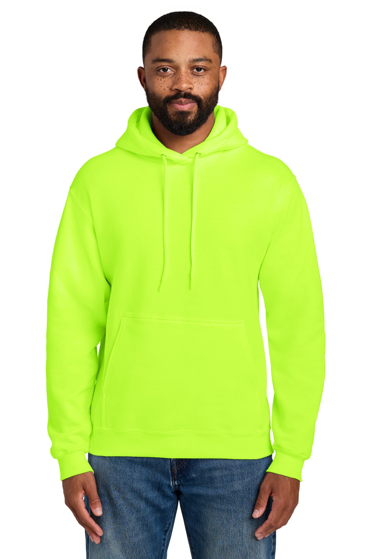 Custom Embroidered Port & Co Sweatshirts in Safety Green