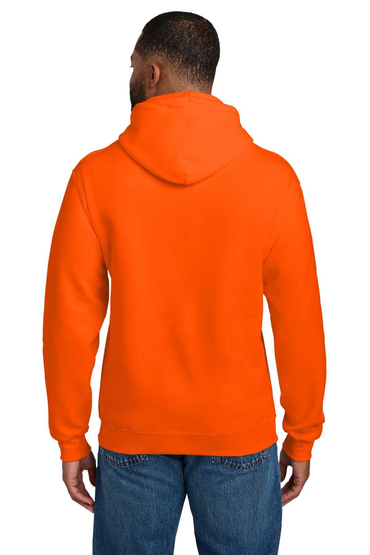 Custom Embroidered Port & Co Sweatshirts in Safety Orange